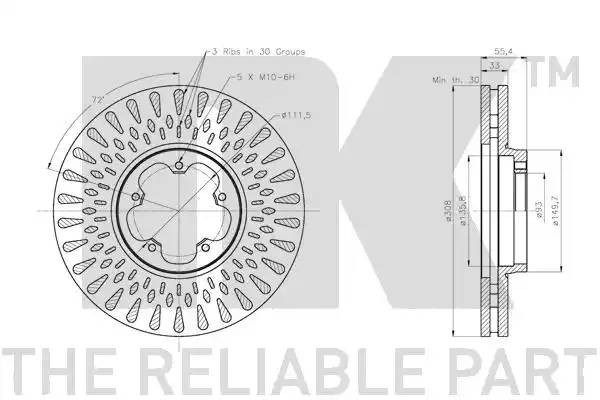 202593NK диск тормозной передний!\ Ford Transit/Transit Custom 2.0d/2.2d 12> 202593 NK