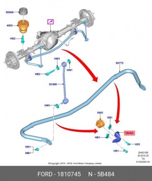 хомут подушки стабилизатора задней подвески!\ Ford Transit 1810745 FORD