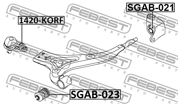 Сайлентблок рычага передний SSANG YONG NEW ACTYON (KORANDO C) 2010-2013 SGAB-021 SGAB-021 FEBEST