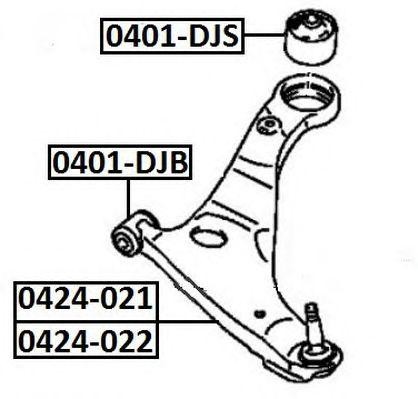 САЙЛЕНБЛОК ПЕРЕДНЕГО РЫЧАГА ЗАДНИЙ MITSUBISHI 0401DJB 0401-DJB ASVA