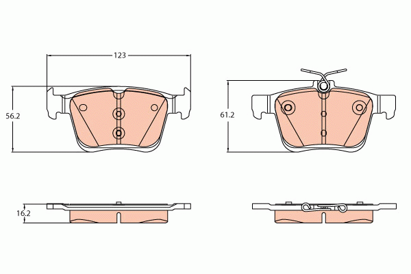 TRW КОЛОДКИ ТОРМОЗНЫЕ ЗАДНИЕ ДИСКОВЫЕ К-КТ TRW GDB2179 TRW