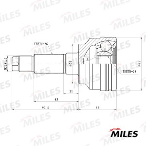 ШРУС наружный MAZDA 323 1.3/1.5 98- (GSP 834020) GA20212 GA20212 MILES