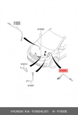 Минусовой провод АКБ 918604L001 HYUNDAI KIA