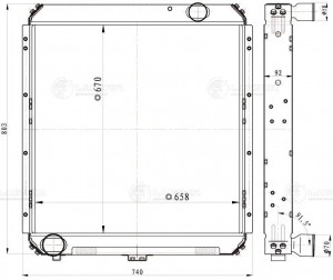 Радиатор водяного охлаждения КАМАЗ 54115 алюмин. 2-х ряд. LUZAR LRC0715B LUZAR
