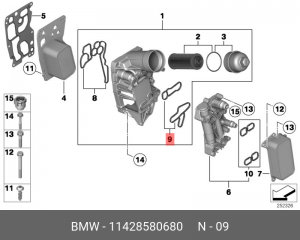 комплект уплотнительных прокладок!\ BMW 3-Series E90/E90N/E91/E92/E93/F30/F31 11 42 8 580 680 BMW