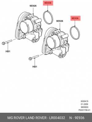 прокладка дроссельной заслонки!\ Land Rover Range Rover/Range Rover Sport 3.6 13 LR004032 LAND ROVER