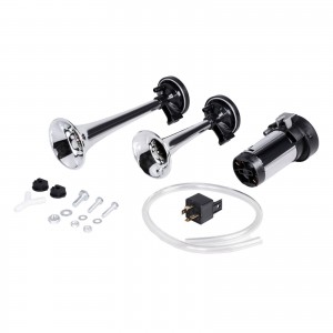 Сигнал звуковой 12V воздушный 2-х рожковый 160/210мм с компрессором AIRLINE AHR-12C-04 AIRLINE