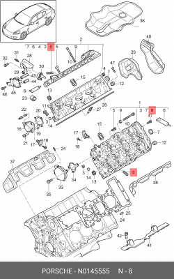 шпилька коллектора выпускного!M8X45-1,25\ VW/ Audi/ Seat/ Skoda N 014 555 5 VAG