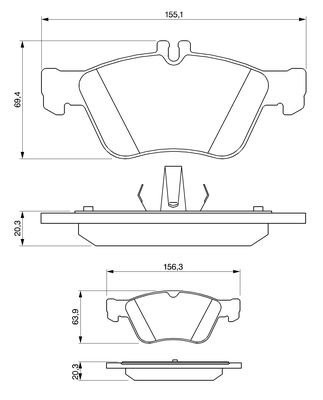 Колодки тормозные MERCEDES E (W210,W211,W208) передние (4шт.) BOSCH 0 986 494 001 BOSCH