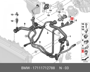 BMW 8-E31/ 1-E87/ 3-E30/E36 M10X17,5X1 17 11 1 712 788 BMW