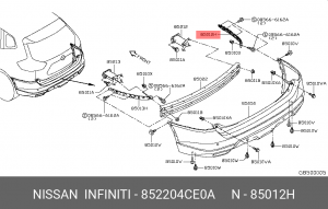 кронштейн бампера! задний правый\ Nissan X-Trail 14> 85220-4CE0A NISSAN