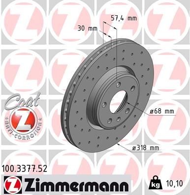 ДИСК ТОPМОЗНОЙ 100337752 100337752 ZIMMERMANN