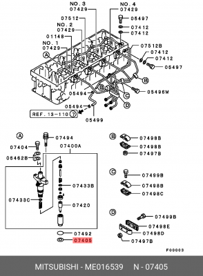 шайба форсунки!\ Mitsubishi Pajero ME016539 MITSUBISHI