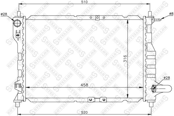 радиатор системы охлаждения!\ Chevrolet Matiz 0.8i 6V/1.0i 8V 05> 10-25435-SX STELLOX