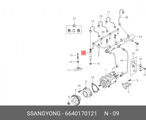 Форсунка SSANGYONG Actyon (06-),Kyron (05-),Actyon Sports (06-) (D20) ЕВРО-4 топ 6640170121 SSANG YONG