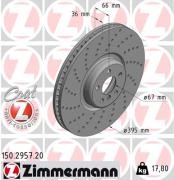диск тормозной !перед.лев. 395x36/66-5x112 \ BMW F90/G31/G32 15> 150295720 ZIMMERMANN