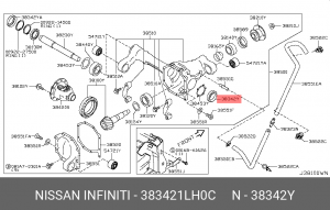 Сальник дифференциала 38342-1LH0C 38342-1LH0C NISSAN