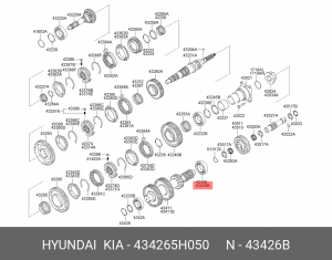 подшипник вторичного вала КПП! шариковый\ HYUNDAI 434265H050 HYUNDAI