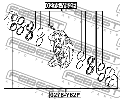 Ремкомплект передн суппорта NISSAN PATROL Y62 2010- 0275-Y62F 0275-Y62F FEBEST
