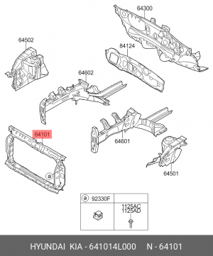 ПАНЕЛЬ ПЕРЕДНЯЯ HYUNDAI/KIA 641014L000 HYUNDAI KIA