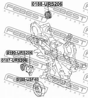 Ролик натяжной TOYOTA COROLLA/FIELDER CE121/NZE12#/ZZE12# (00-06) 0187-URS206 0187-URS206 FEBEST