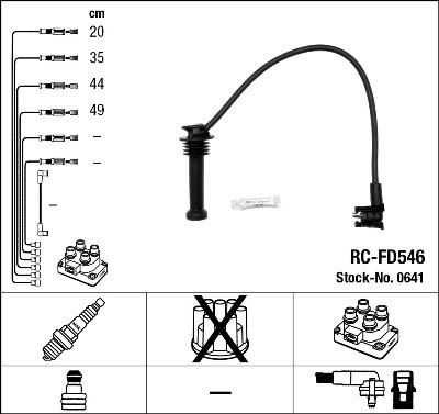 RC-FD 546 к-кт проводов!\ Ford Mondeo/Escort 1.8/2.0 16V 92> RCFD546 NGK