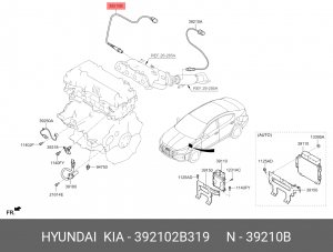 Датчик кислорода HYUNDAI Accent (17-) OE 392102B319 HYUNDAI KIA