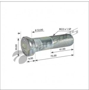 шпилька ступицы колеса! передняя M22x1.5x41 L75/84\ Iveco EuroCargo/Tech/Trakker 700.642 MANSONS