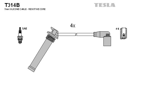 к-кт проводов!\ Cherry Fora, Tiggo 1.8/2.0 T314B TESLA