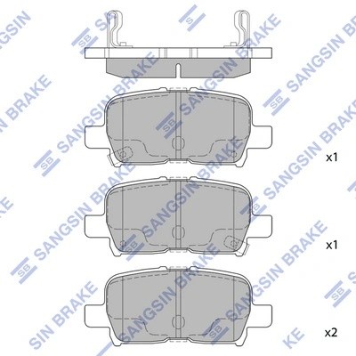 Колодки тормозные дисковые Honda Odyssey/MR-V/MDX/Pilot, Acura MDX 01 SP1371 SP1371 SANGSIN