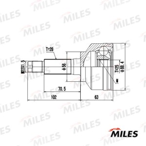 ШРУС наружный KIA SORENTO -06 GA20682 GA20682 MILES