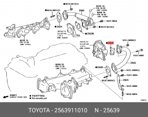 ПРОКЛАДКАGASKET, EGR PIPE, NO 25639-11010 25639-11010 TOYOTA