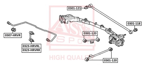 ВТУЛКА ЗАДНЕГО СТАБИЛИЗАТОРА D21 HONDA 0307HRVR 0307-HRVR ASVA