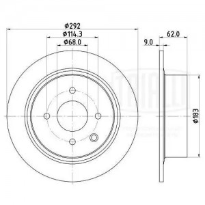 Диск торм. Nissan Tiida (07-)/Cube (09-) зад. d=292 (DF 140129)  2шт DF 140129 TRIALLI