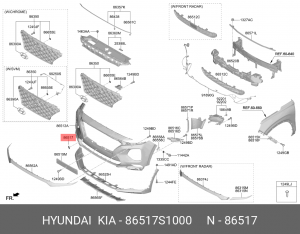 ЗАГЛУШКА БАМПЕРА 86517S1000 HYUNDAI KIA