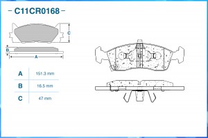 Тормозные колодки передние Low Metallic C11CR0168 C11CR0168 CWORKS