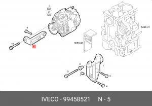 кронштейн генератора!скоба крепежная\IVECO 99458521 IVECO