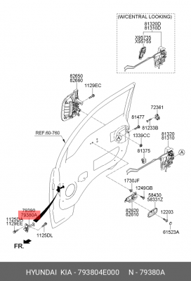 Выключатель концевой KIA Bongo 3 (06-) двери OE 793804E000 HYUNDAI KIA