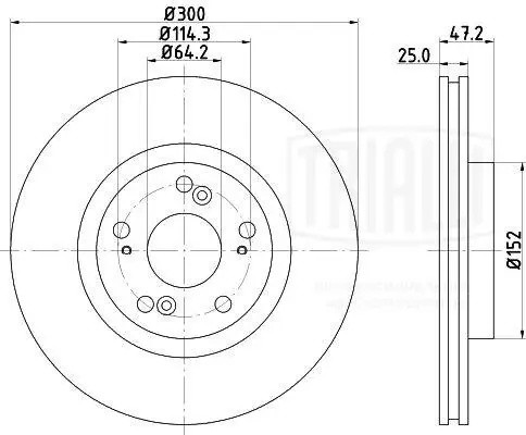 Диск торм. Honda Accord (02-) перед. d=300 (DF 230122)  2шт DF 230122 TRIALLI