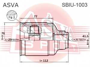 ШРУС внутренний SUBARU Impreza ASVA SBIU-1003 ASVA
