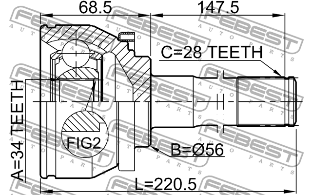 ШРУС 1210-TER 1210-TER FEBEST