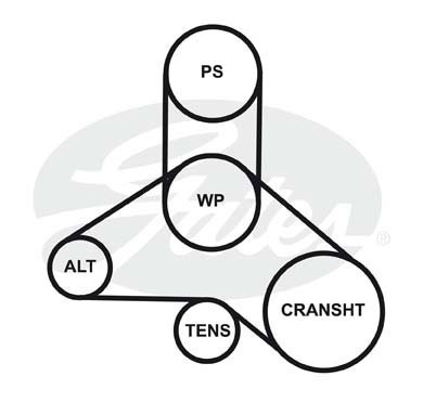 Ремень приводной поликлиновой 3PK668 GATES 3-PK-668 GATES