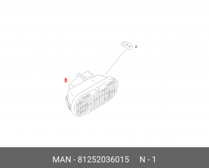 Фонарь освещения, проема двери TGL/TGM, TGA/TGS/TGX 81252036015 MAN