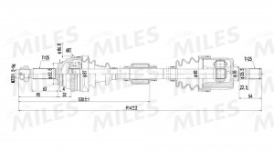 Привод в сборе правый HYUNDAI ACCENT 03- (ТАГАЗ) MT GC02176 GC02176 MILES