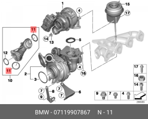 BMW 3-SERIE F30/F31/F80 (2011-2020) 07 11 9 907 867 BMW