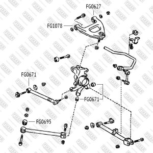 Сайлентблок задней цапфы плавающий TOYOTA Chaser/Cresta/Mark II 92- FG0671 FG0671 FIXAR