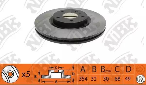 Диск тормозной INFINITI FX35 3.7 5.0 08- RN1428 RN1428 NIBK