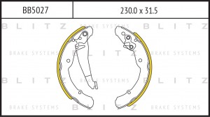 Колодки тормозные барабанные SKODA Octavia/Roomster 96-VW Caddy 96- BB5027 BB5027 BLITZ