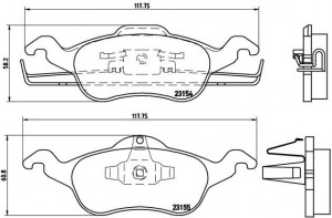 P24046 691 00=FDB1318=571967B !колодки дисковые п.\ Ford Focus 1.4i-2.0i/1.8TDi  P24046 BREMBO