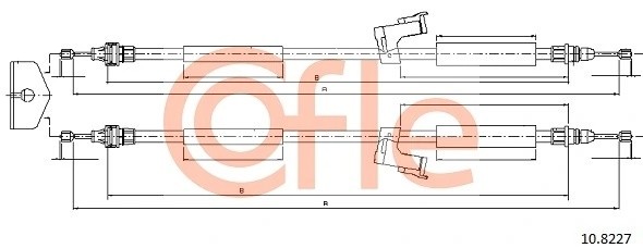 трос ручника л.+п.!L=1816/1702+1860/1745\ Volvo C70/S40/V50 all 08/05> 92108227 COFLE